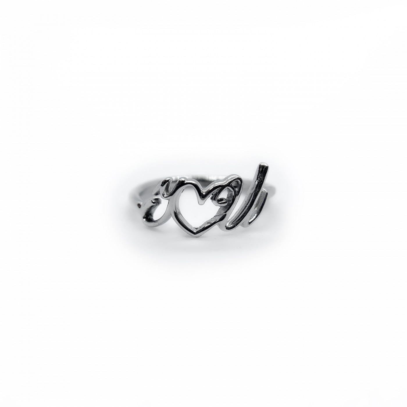 Anello Argento 925 scritta calligrafica "I love you"