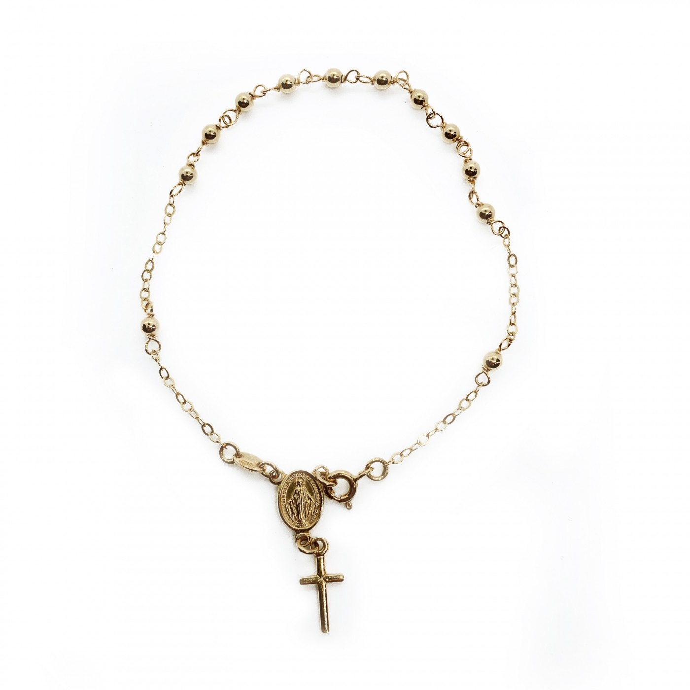 Braccialetto rosario in oro giallo