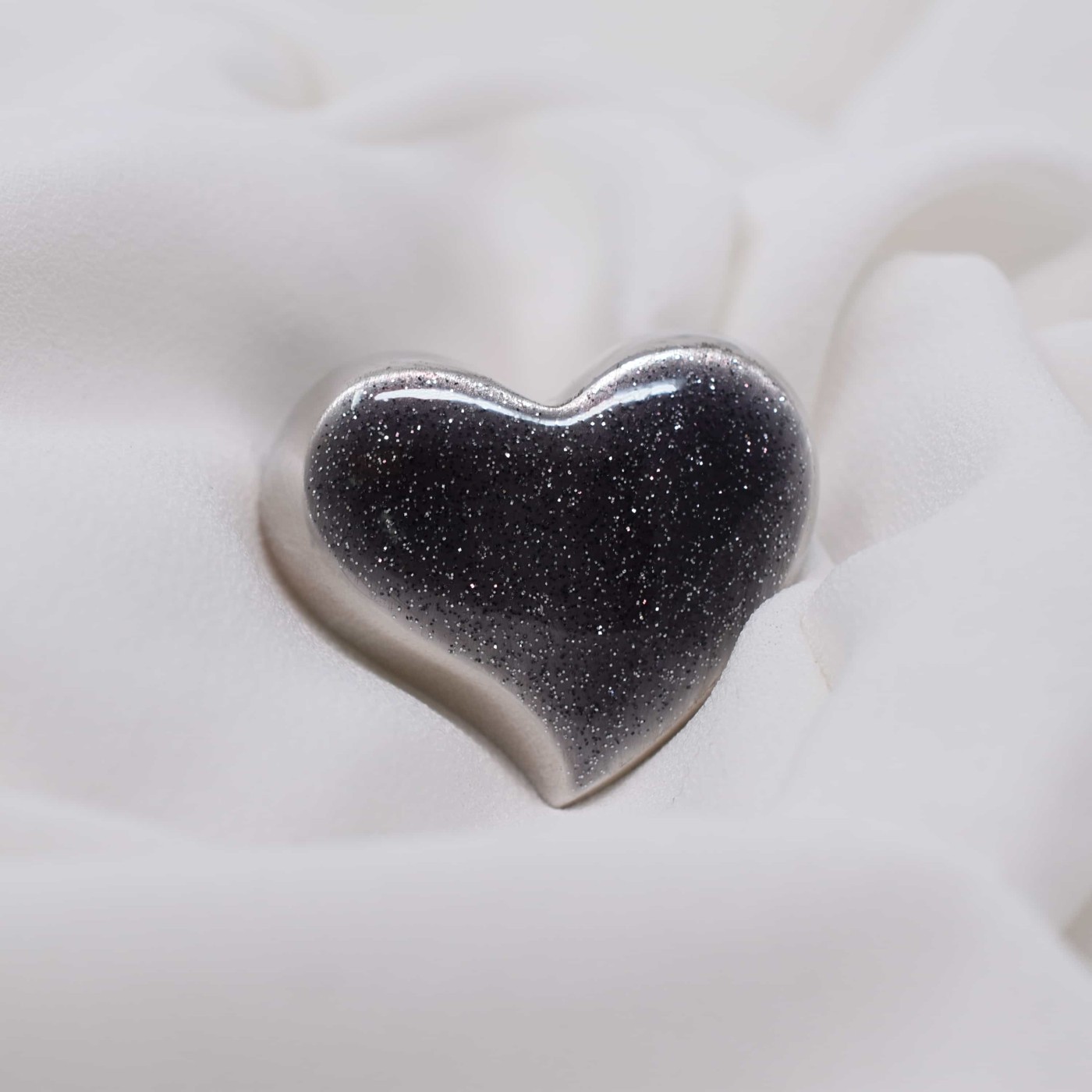 Anello cuore e rodio nero