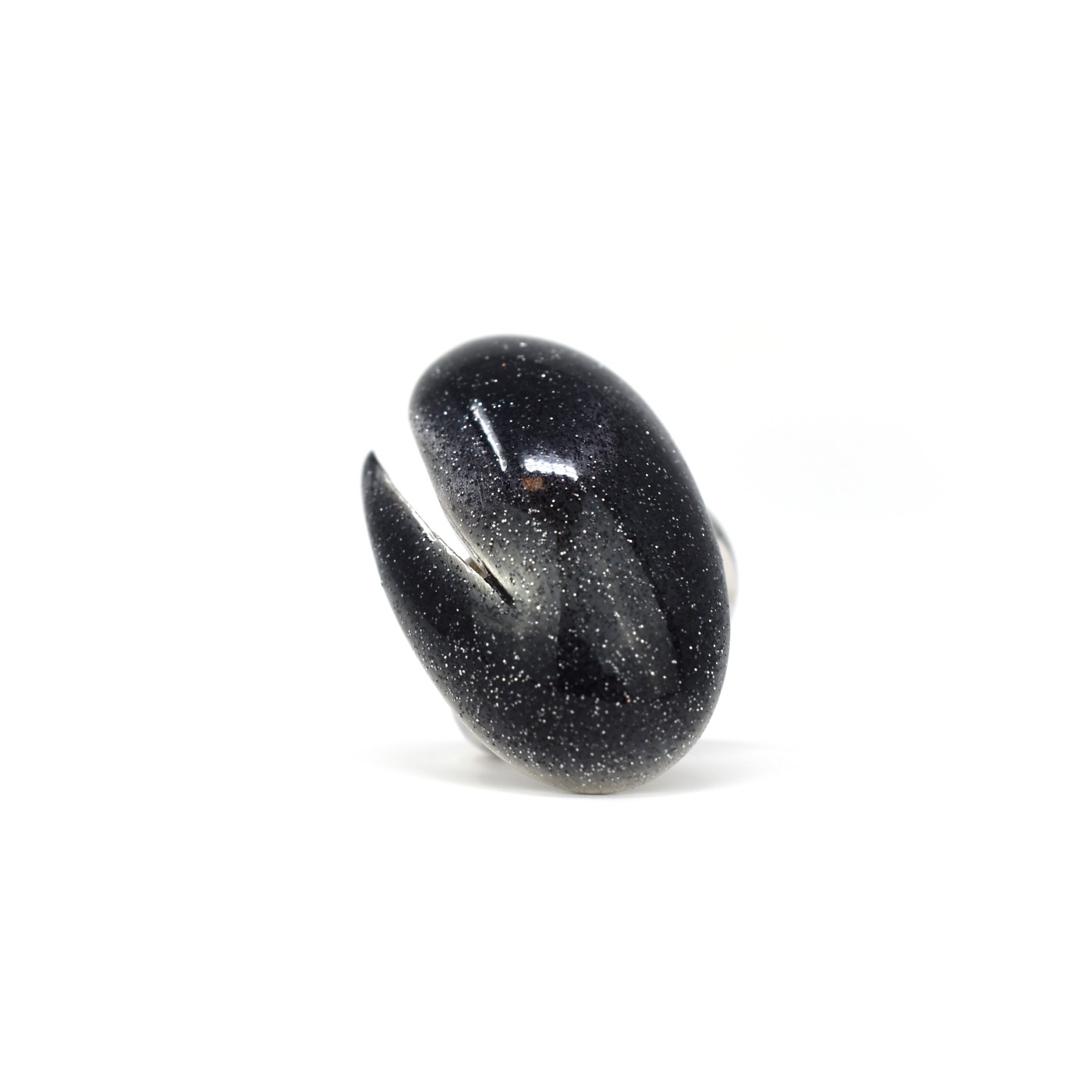 Anello fantasia rodio nero