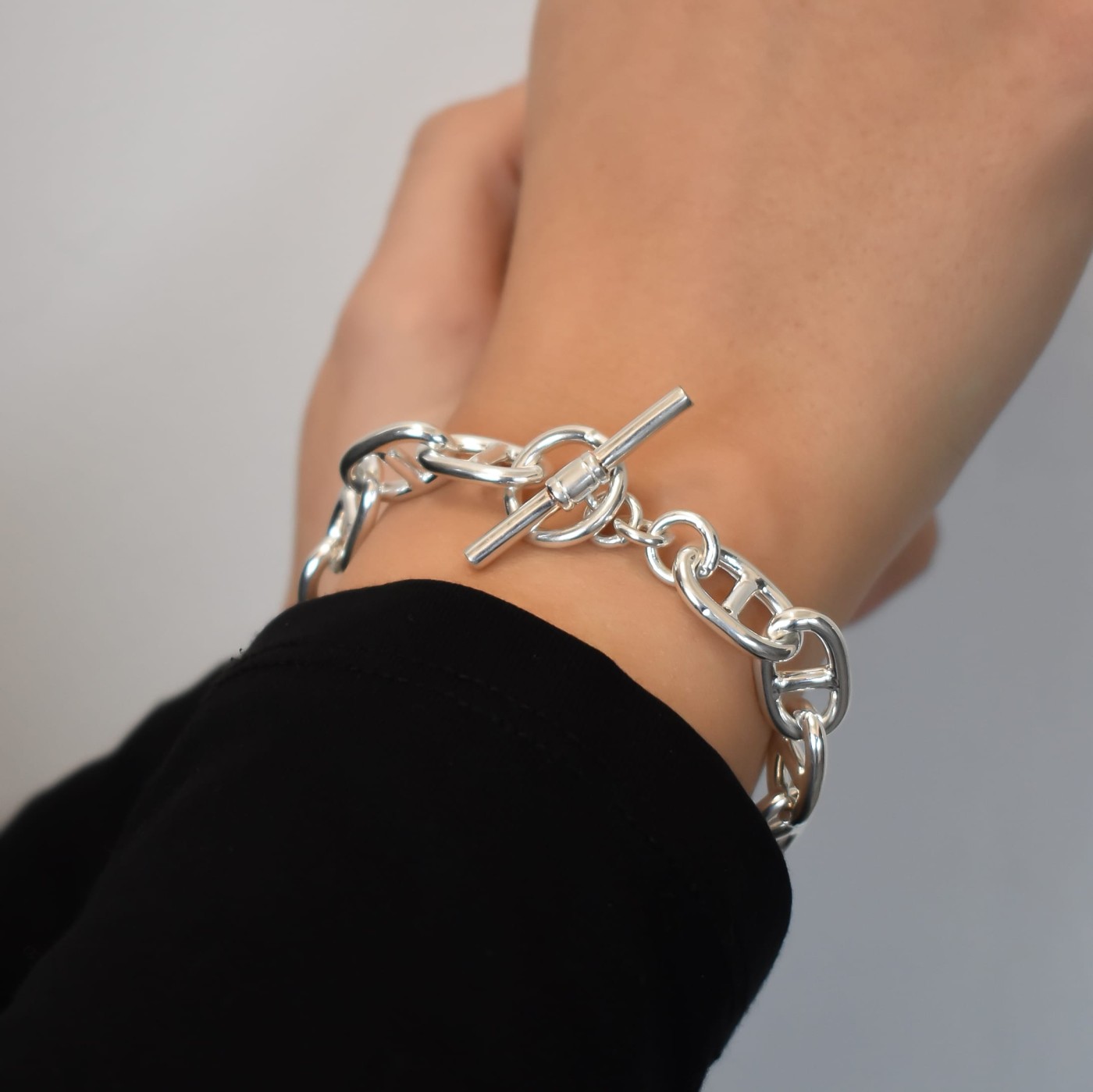 Bracciale maglie ovali in argento 925