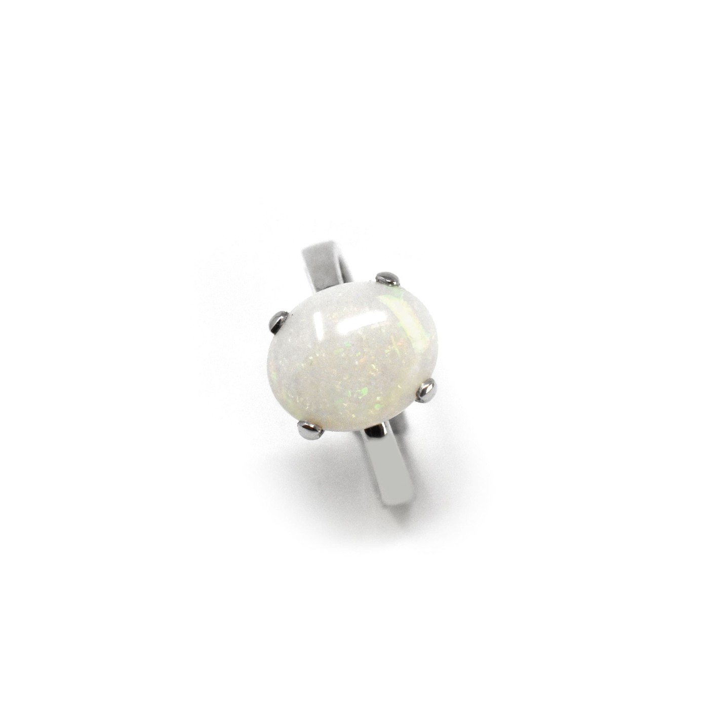 KristLand Orecchini A Goccia Per Donna Con Opale Bianco E Placcatura Oro Bianco - Gioielli Eleganti Fatti A Mano In Confezione Regalo