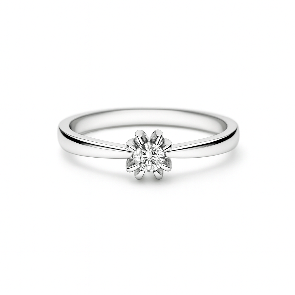 Anello solitario con brillante da 0,05 ct.