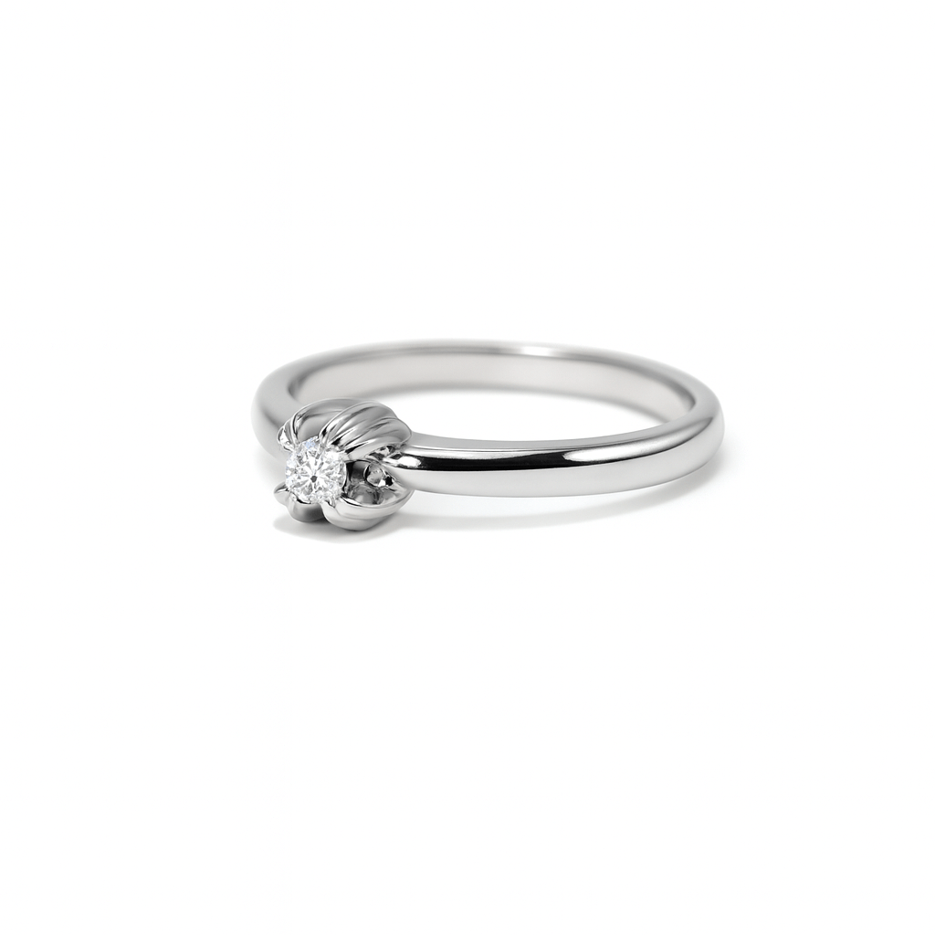 Anello solitario con brillante da 0,05 ct.