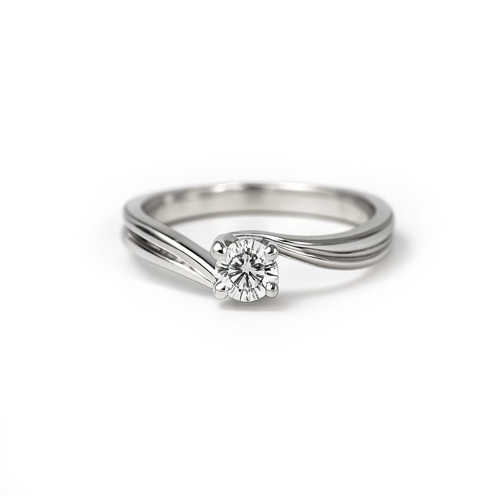Anello solitario con brillante da 0,13 ct.