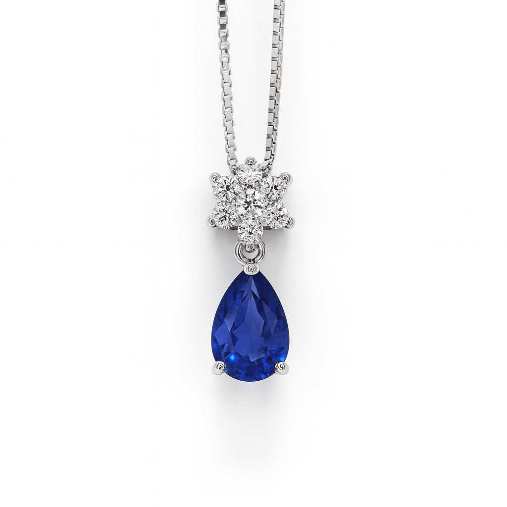 Girocollo con tanzanite e brillanti 0,21 ct.