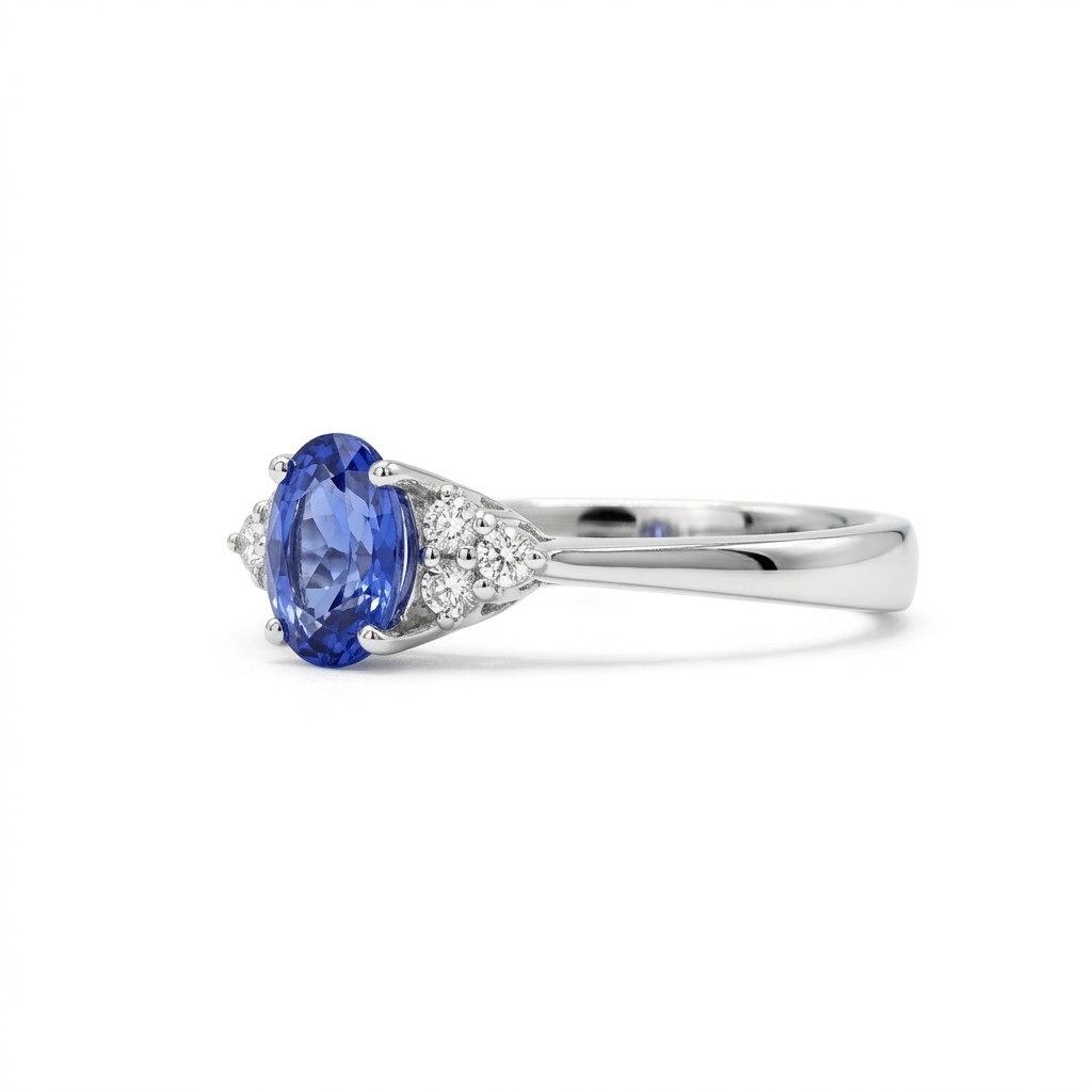 Anello tanzanite 0,71ct e brillanti da 0,12ct