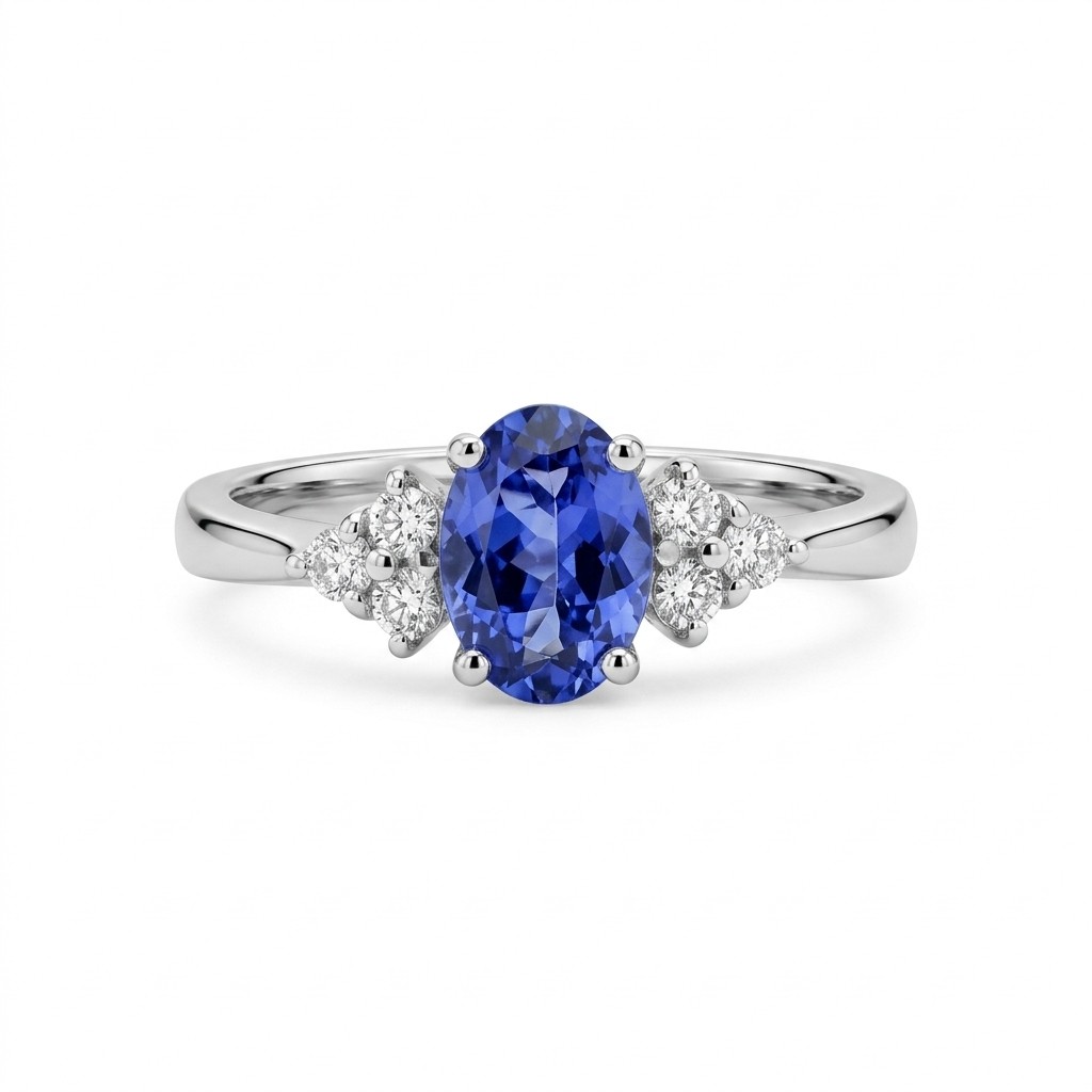 Anello tanzanite 0,71ct e brillanti da 0,12ct