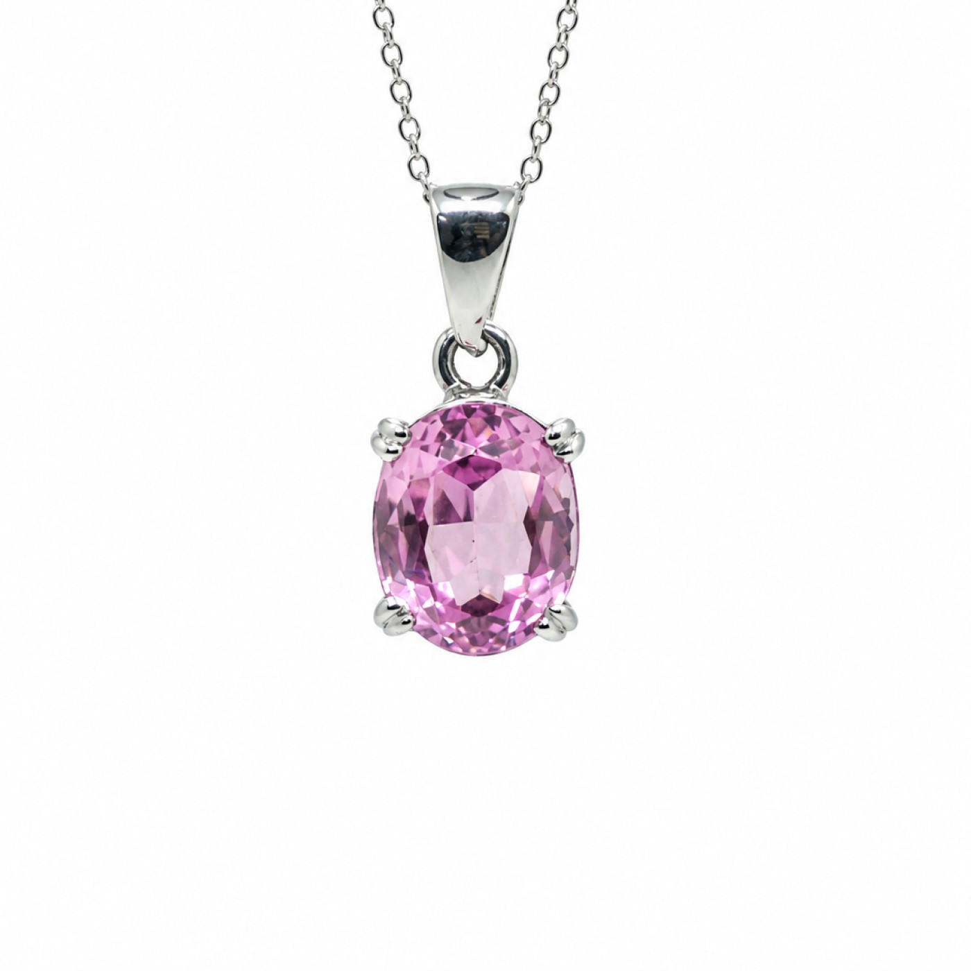 Collana con pendente quarzo rosa